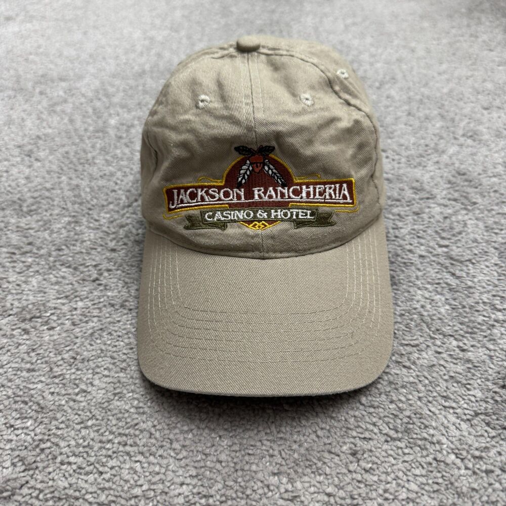 AMC Jackson Rancheria Casino Hotel Strapback Hat Cap Mens OSFA Brown Embroidered